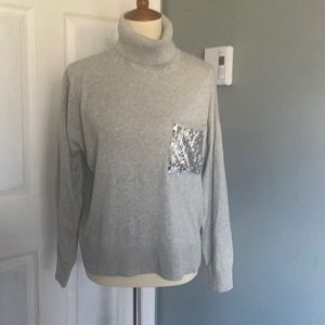 NWT DKNY Women’s Large Turtleneck Sweater with sequin pocket